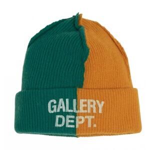 NEW GALLERY men's topanga beanie in orange/ green